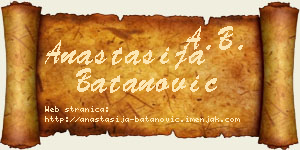 Anastasija Batanović vizit kartica